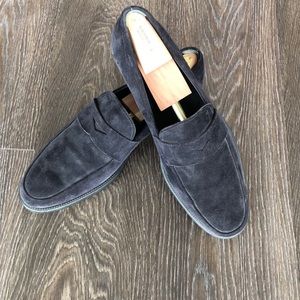 UK 9/US 10 Dark Navy/Black Suede Loafers